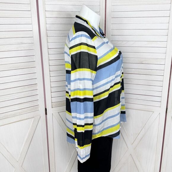 Ann Taylor Striped Long Sleeve Button Up Shirt Multicolor XL - Picture 3 of 10